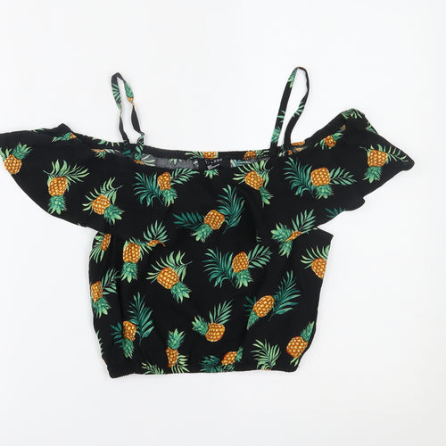 New Look Girls Black   Cropped Blouse Size 12 Years