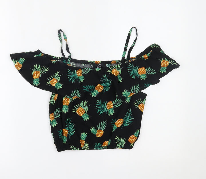 New Look Girls Black Cropped Blouse Size 12 Years
