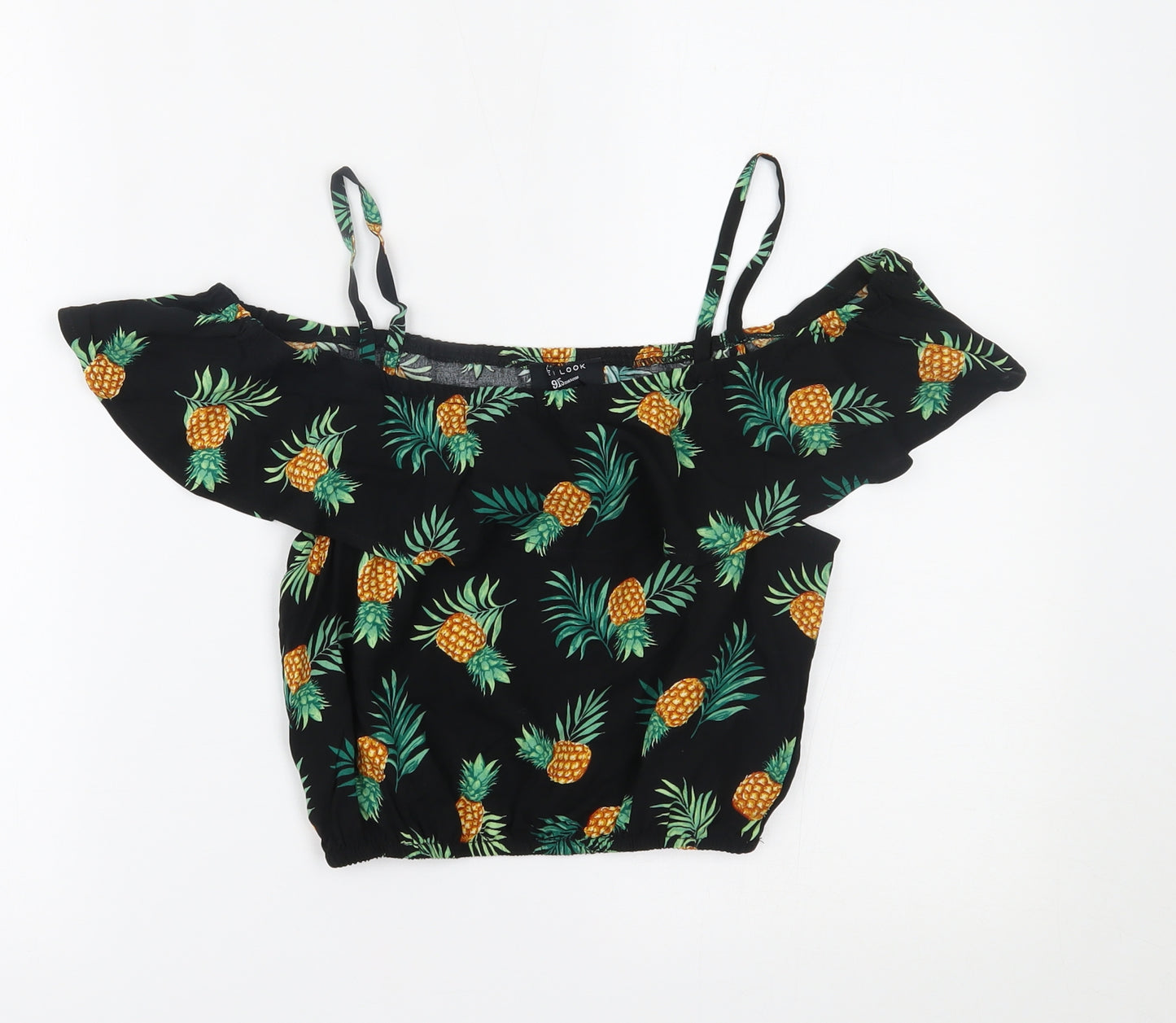 New Look Girls Black   Cropped Blouse Size 12 Years