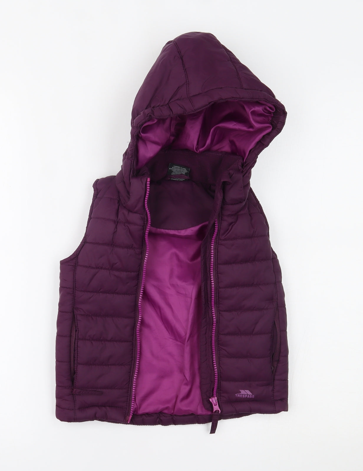 Trespass Girls Purple   Gilet Coat Size 2-3 Years