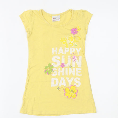 NEXT Girls Yellow   Basic T-Shirt Size 4 Years