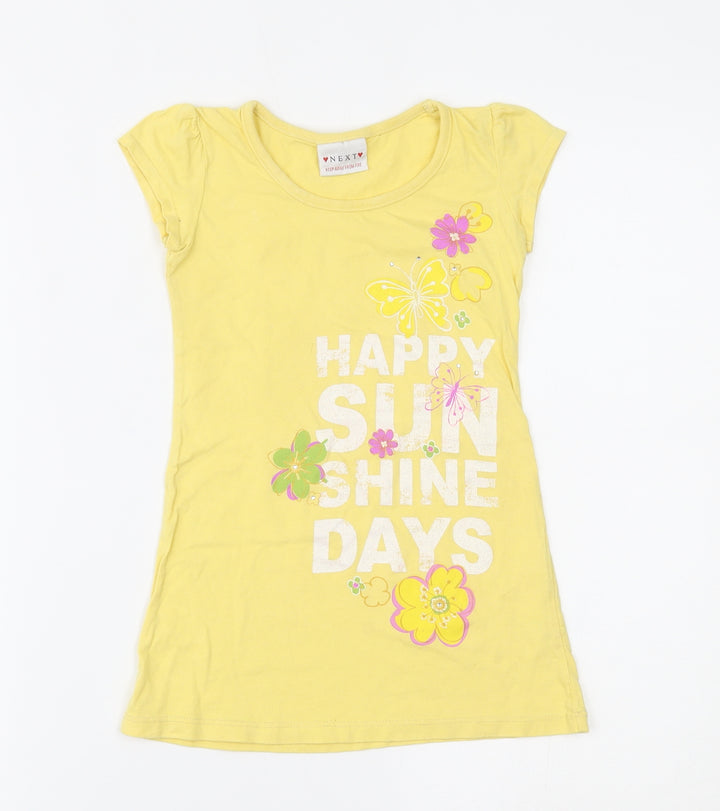 NEXT Girls Yellow   Basic T-Shirt Size 4 Years
