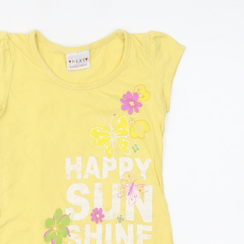NEXT Girls Yellow   Basic T-Shirt Size 4 Years