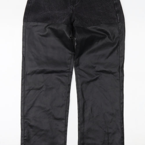 Misspap Womens Black  Denim Straight Jeans Size 6 L34 in