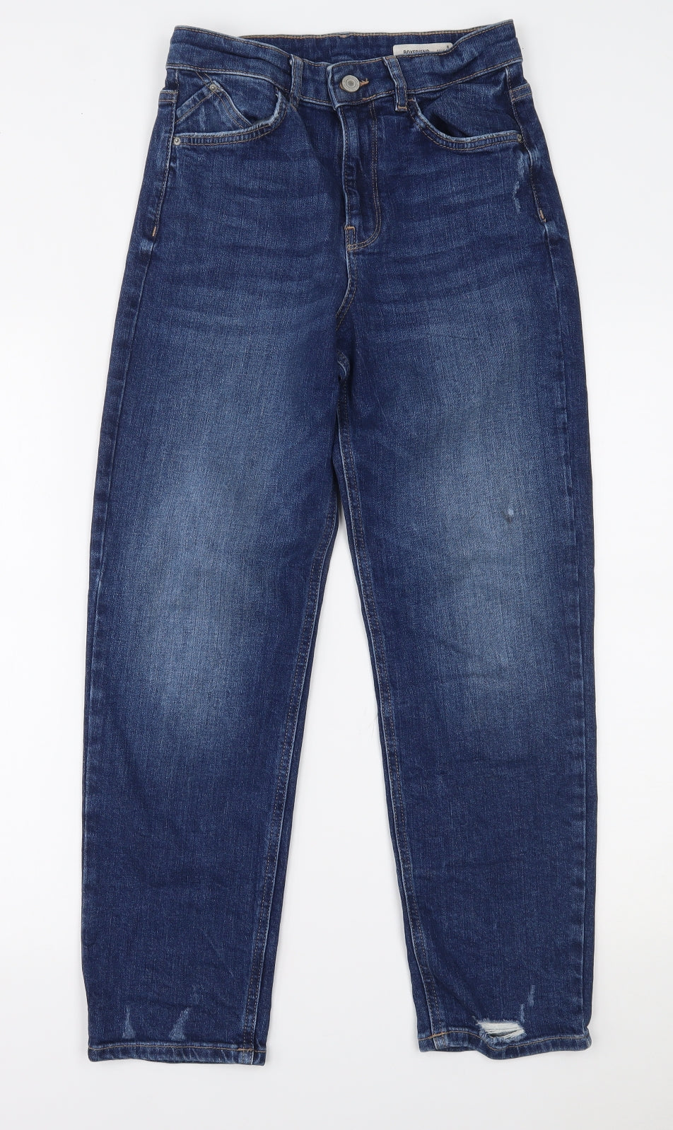 Marks and Spencer Womens Blue  Denim Boyfriend Jeans Size 8 L26 in