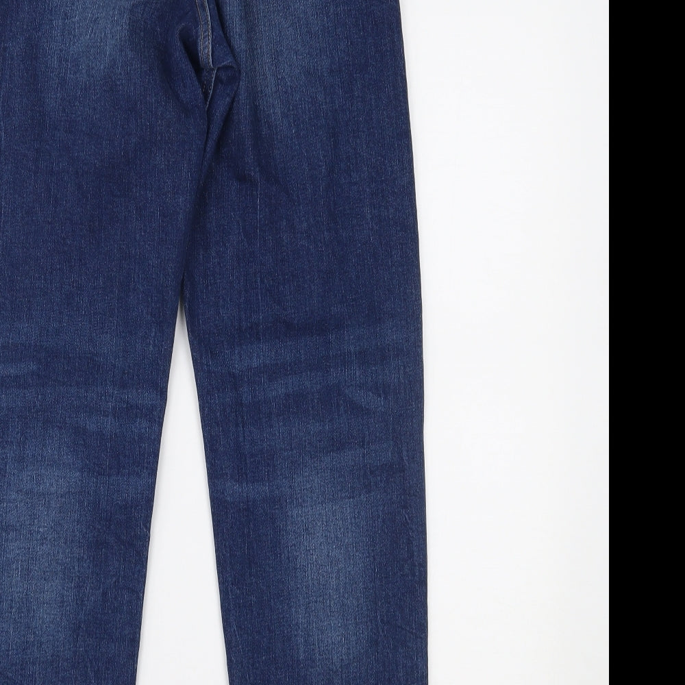 Marks and Spencer Womens Blue  Denim Boyfriend Jeans Size 8 L26 in