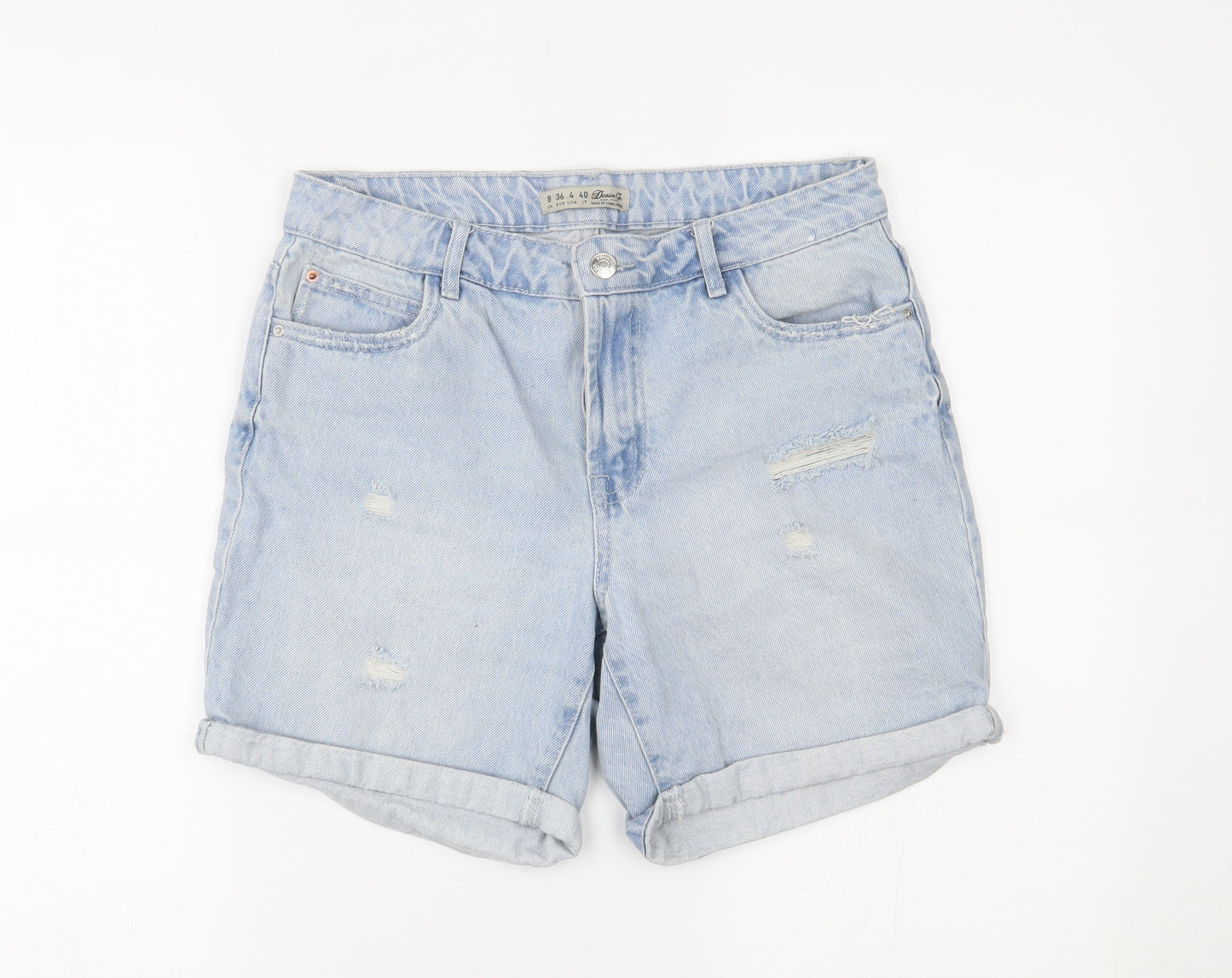 Primark Womens Blue  Denim Cut-Off Shorts Size 8