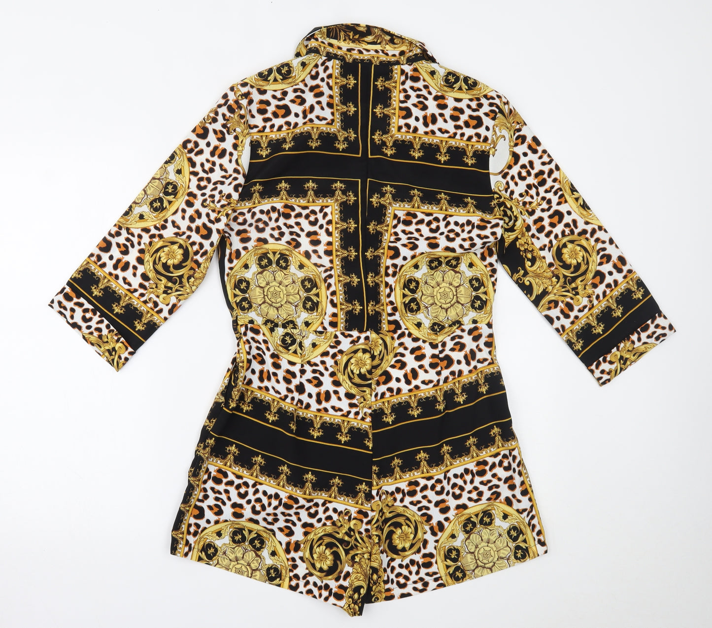 Missguided Womens Multicoloured Animal Print  Playsuit One-Piece Size 10