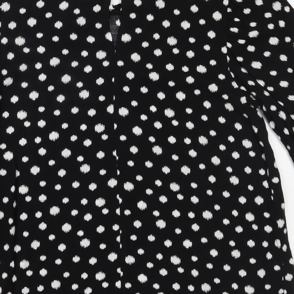 Primark Womens Black Polka Dot  Basic Blouse Size 10