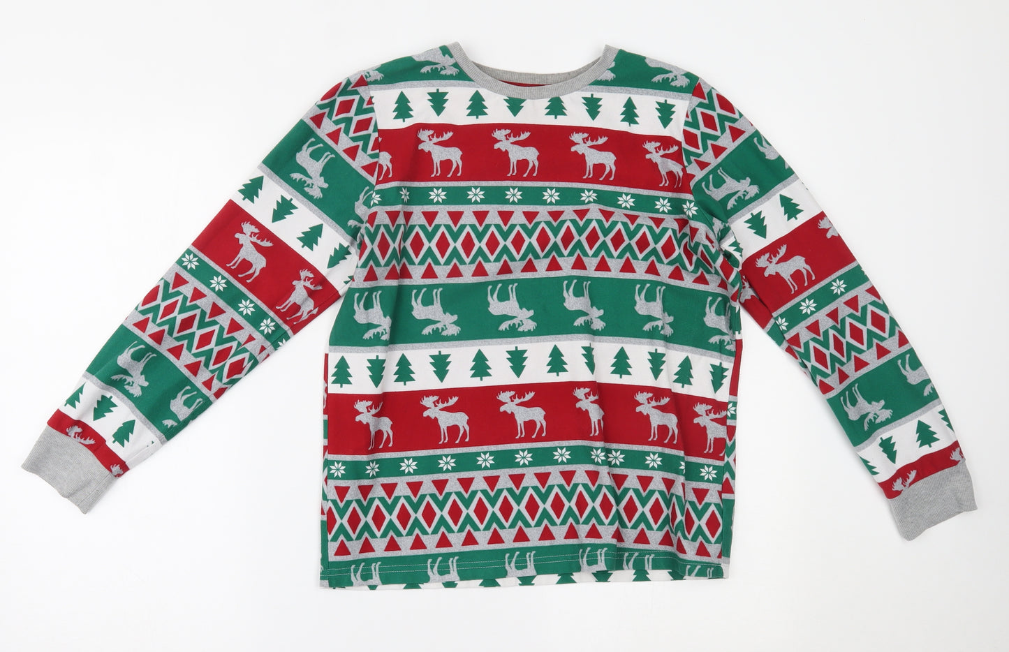 F&F Boys Multicoloured Fair Isle   Pyjama Top Size 12-13 Years  - christmas