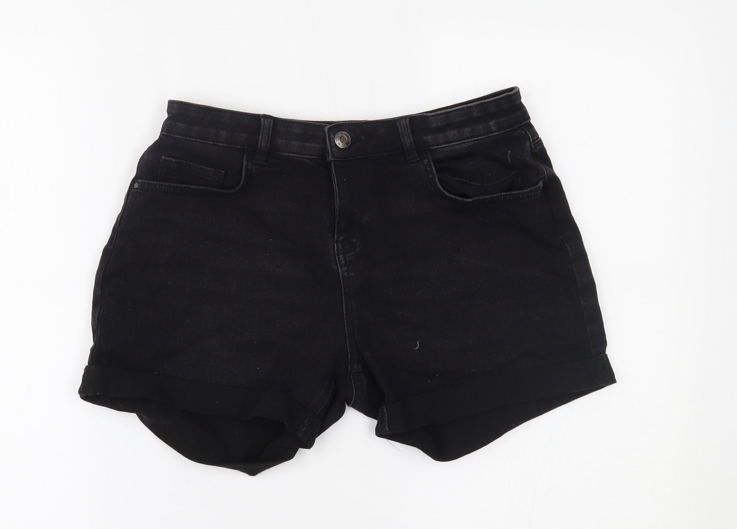 Primark Womens Black  Denim Cut-Off Shorts Size 12