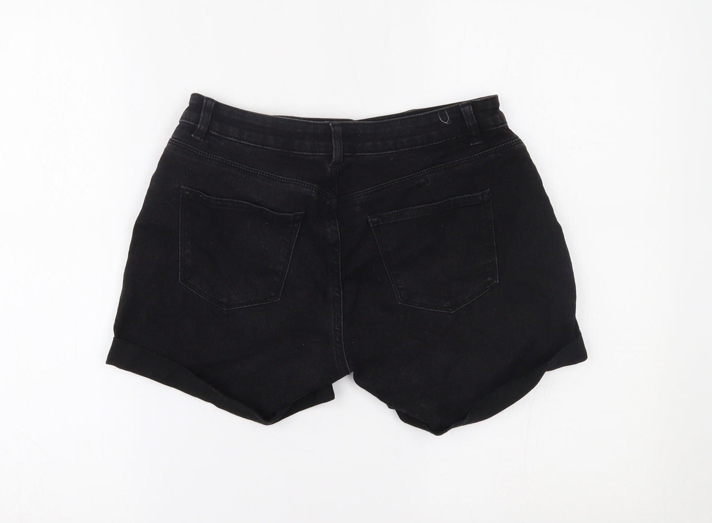 Primark Womens Black  Denim Cut-Off Shorts Size 12