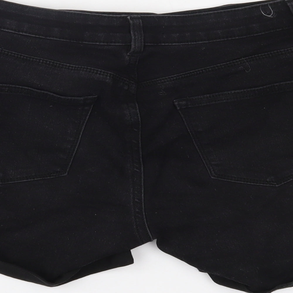Primark Womens Black  Denim Cut-Off Shorts Size 12