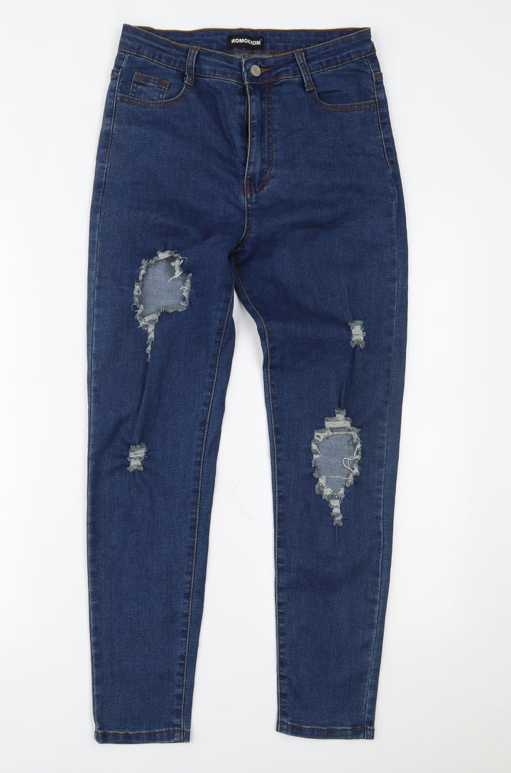 Momokrom Womens Blue Denim Skinny Jeans Size 10 L26 in