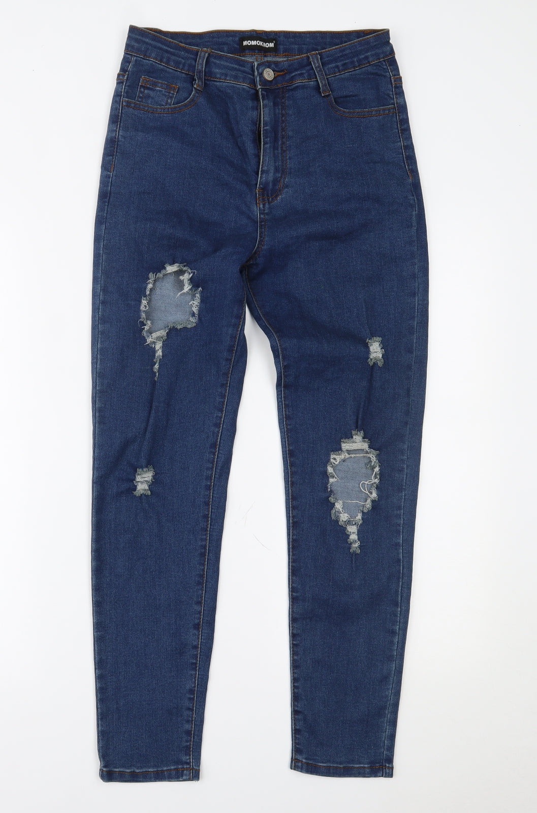 Momokrom Womens Blue  Denim Skinny Jeans Size 10 L26 in