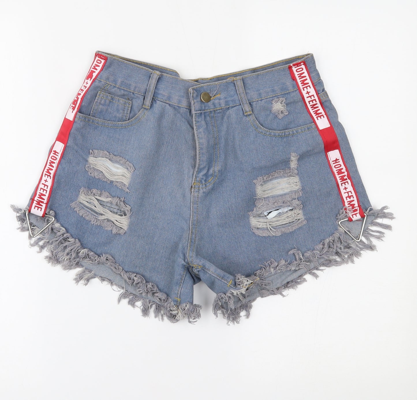 Preworn Womens Blue  Denim Cut-Off Shorts Size M