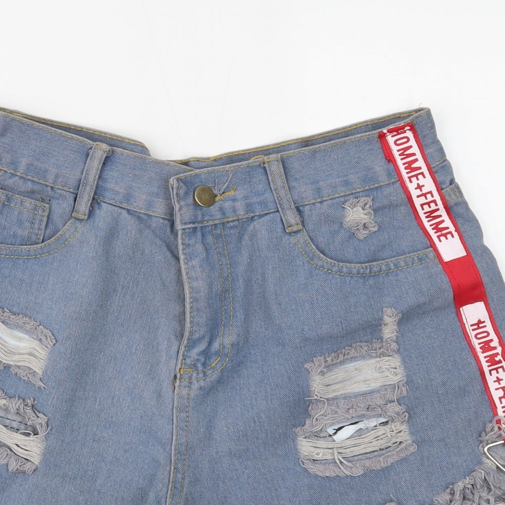 Preworn Womens Blue  Denim Cut-Off Shorts Size M