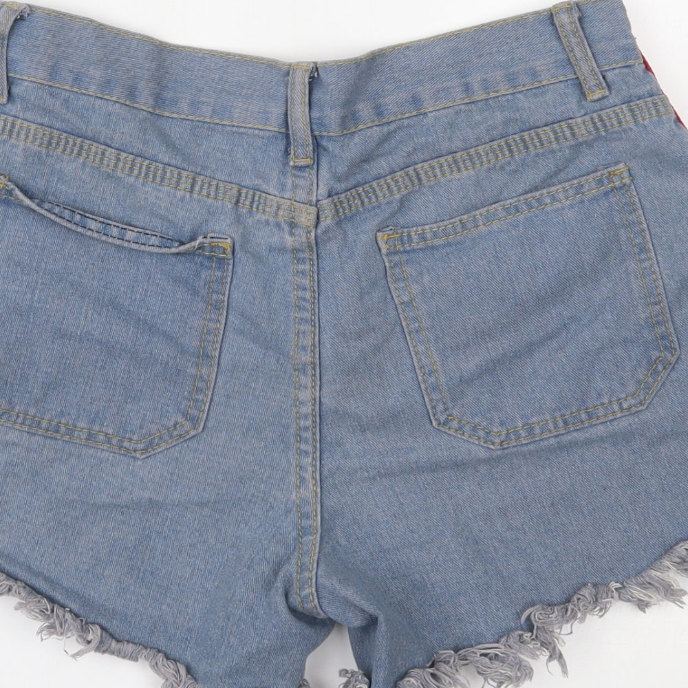 Preworn Womens Blue  Denim Cut-Off Shorts Size M