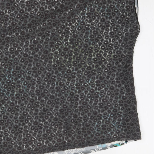 Preworn Womens Grey Floral  Basic Blouse One Size