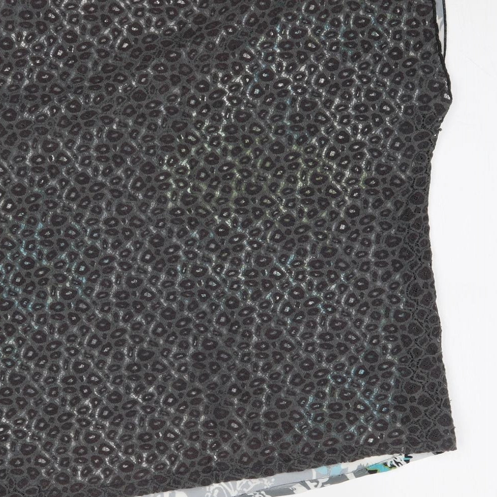 Preworn Womens Grey Floral  Basic Blouse One Size