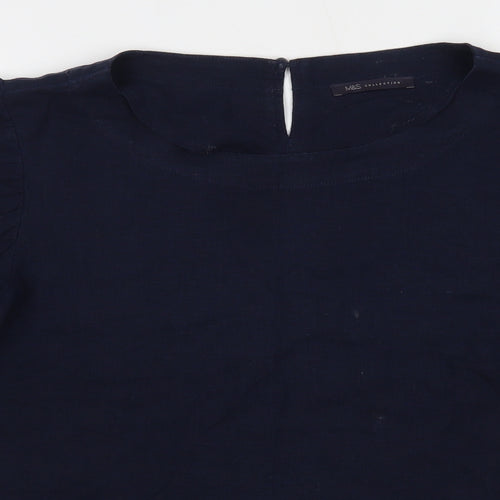 M&S Womens Blue   Basic Blouse One Size