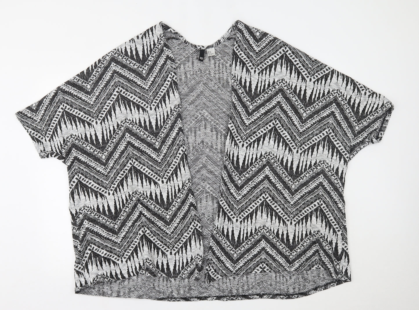 H&M Womens Grey Fair Isle  Cardigan Jumper Size XS