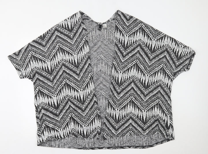 H&M Womens Grey Fair Isle  Cardigan Jumper Size XS
