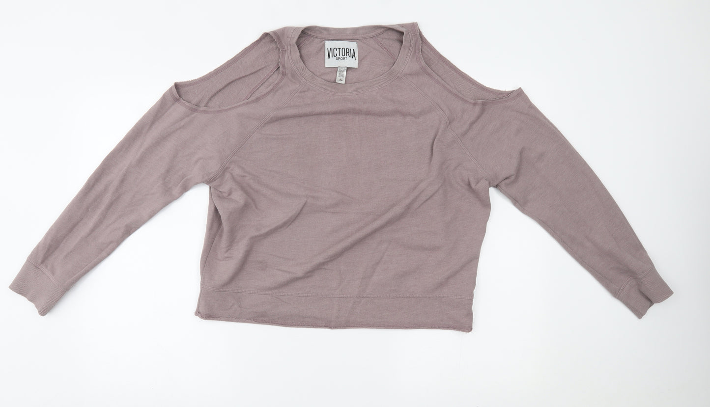 victoria sport Womens Beige   Pullover Jumper Size M  - shoulder cut outs
