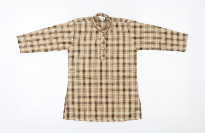 BTC Boys Beige Plaid T-Shirt Size 2 Years