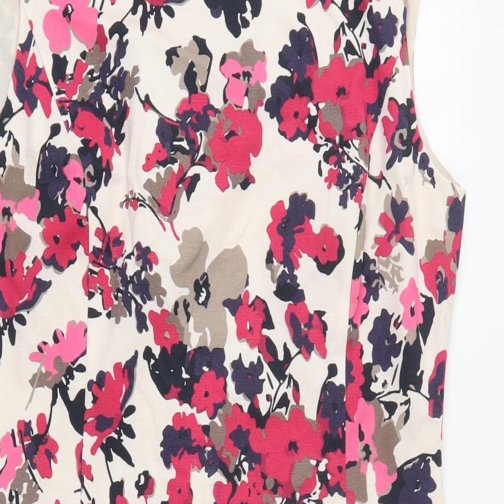 Viyella Womens Beige Floral  A-Line  Size 14