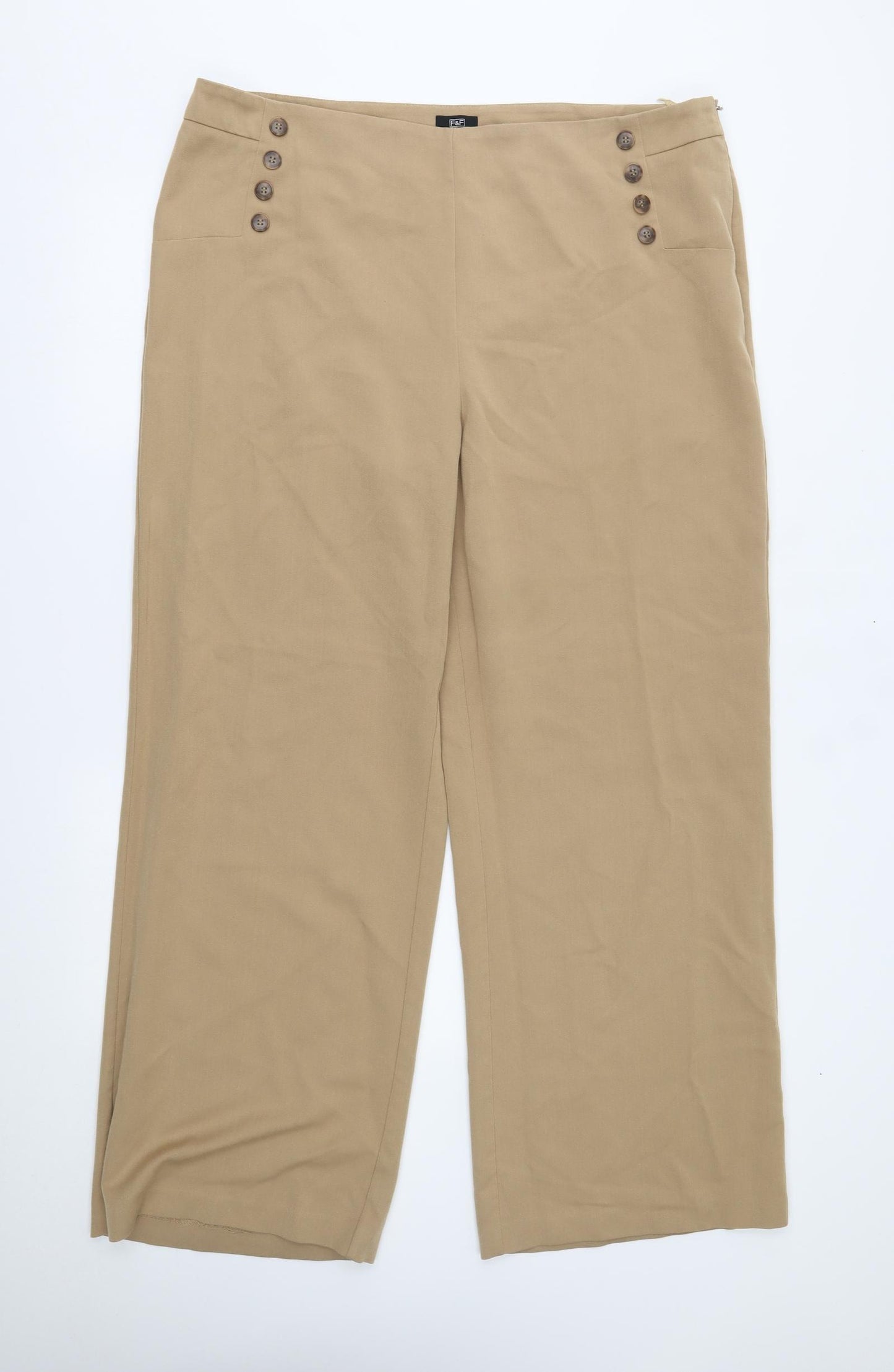 F&F Womens Beige   Trousers  Size 18 L30 in