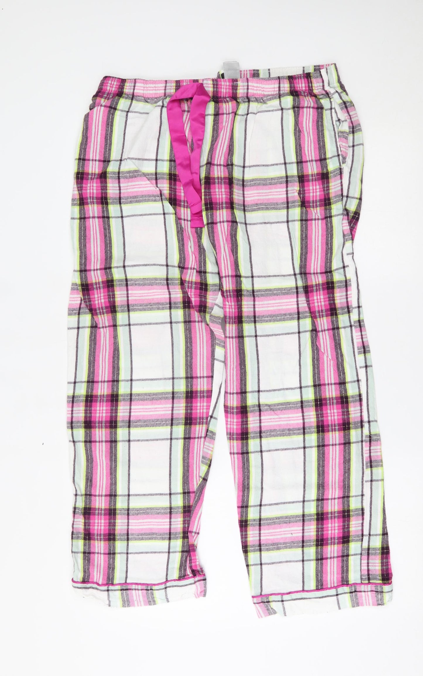 F&F Womens Pink Plaid   Pyjama Pants Size 16