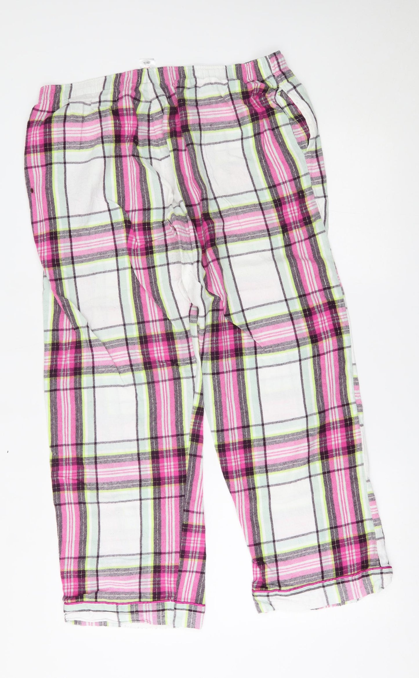 F&F Womens Pink Plaid   Pyjama Pants Size 16