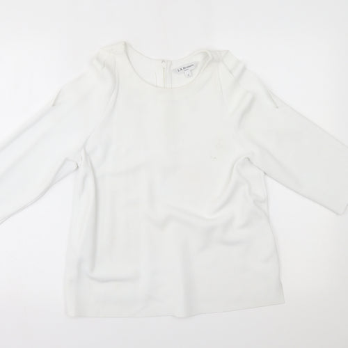 LK Bennet Womens White   Basic T-Shirt Size S  - shoulder slits