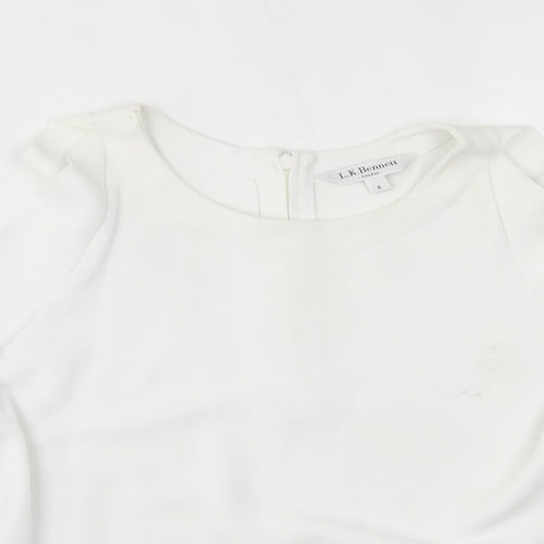 LK Bennet Womens White   Basic T-Shirt Size S  - shoulder slits