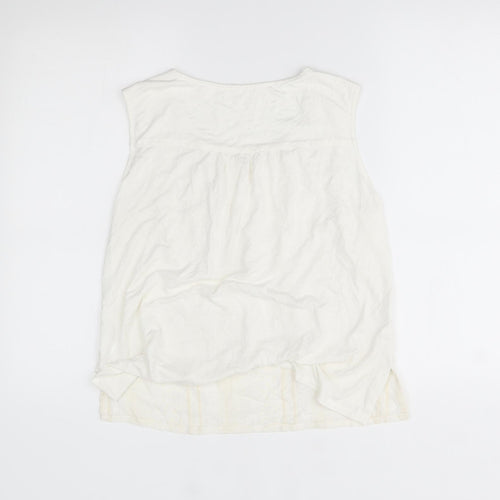 Preworn Womens White   Basic Blouse One Size