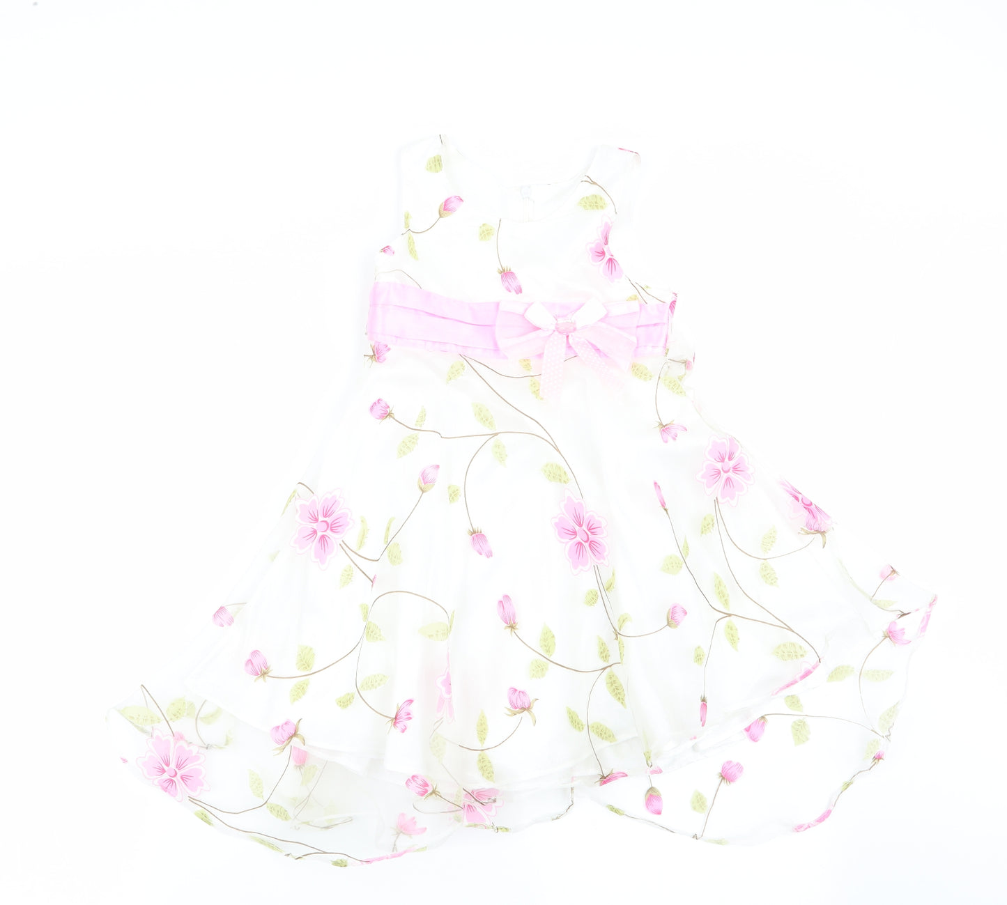 E'des Girls White Floral  Fit & Flare