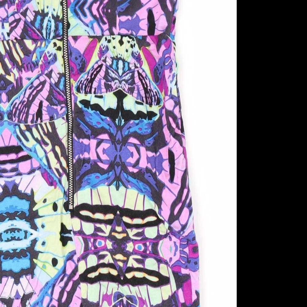 Lipsy Womens Purple Geometric  Bodycon  Size 12  - off the shoulder