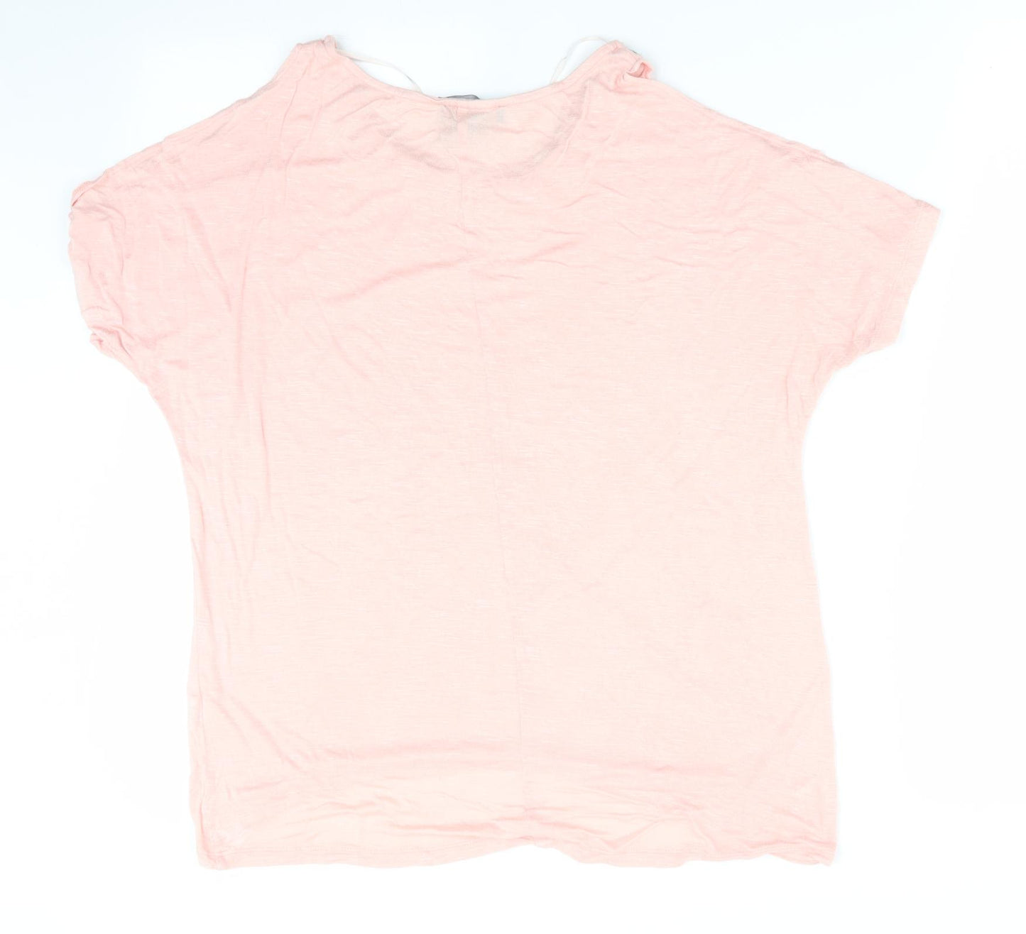 Atmosphere Womens Pink   Basic T-Shirt Size 10  - Peach Cut Out Shoulders Jewelled Neck
