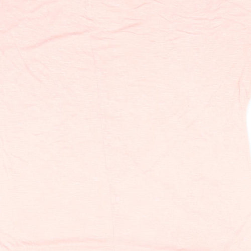 Atmosphere Womens Pink   Basic T-Shirt Size 10  - Peach Cut Out Shoulders Jewelled Neck