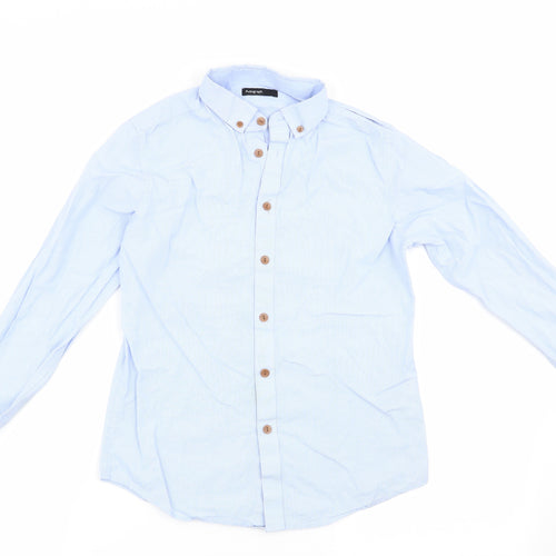 Autograph Boys Blue Striped  Basic Button-Up Size 11 Years