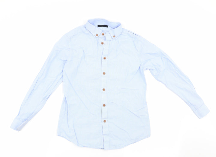 Autograph Boys Blue Striped  Basic Button-Up Size 11 Years