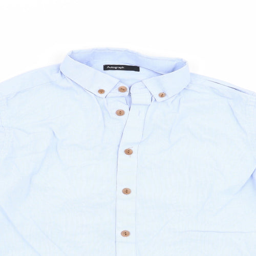 Autograph Boys Blue Striped  Basic Button-Up Size 11 Years