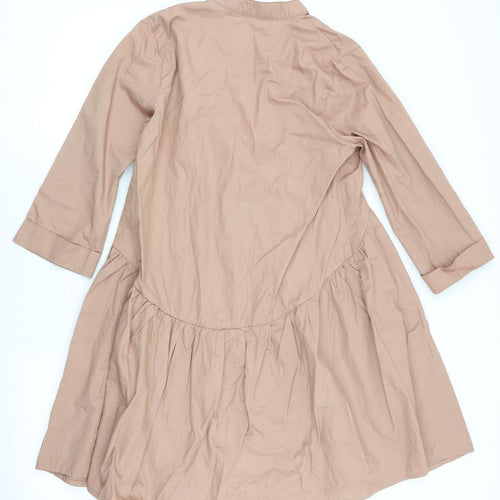 Primark Womens Brown   A-Line  Size 4  - Mandarin Collar
