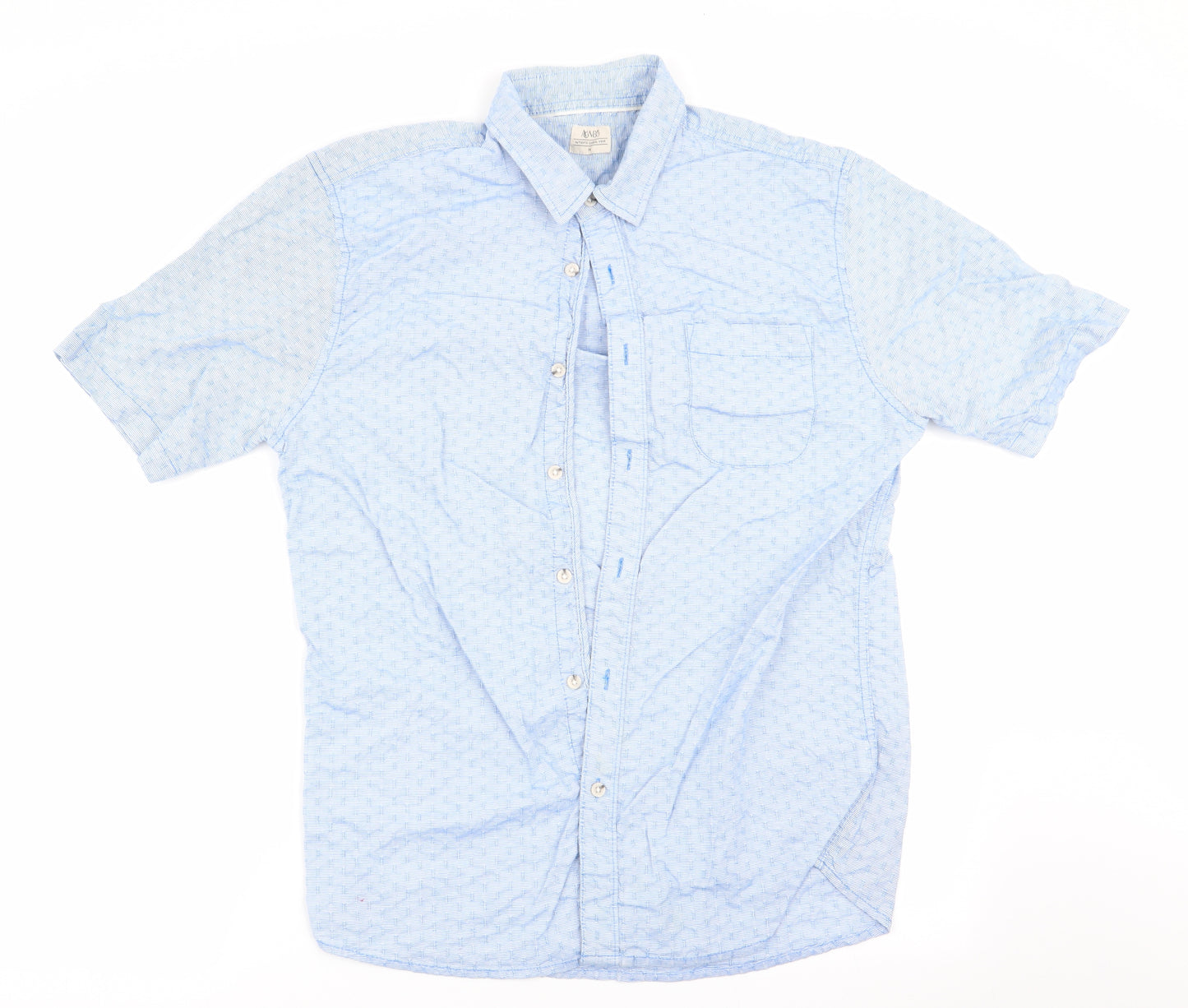 ACW 85 Mens Blue Striped   Button-Up Size M