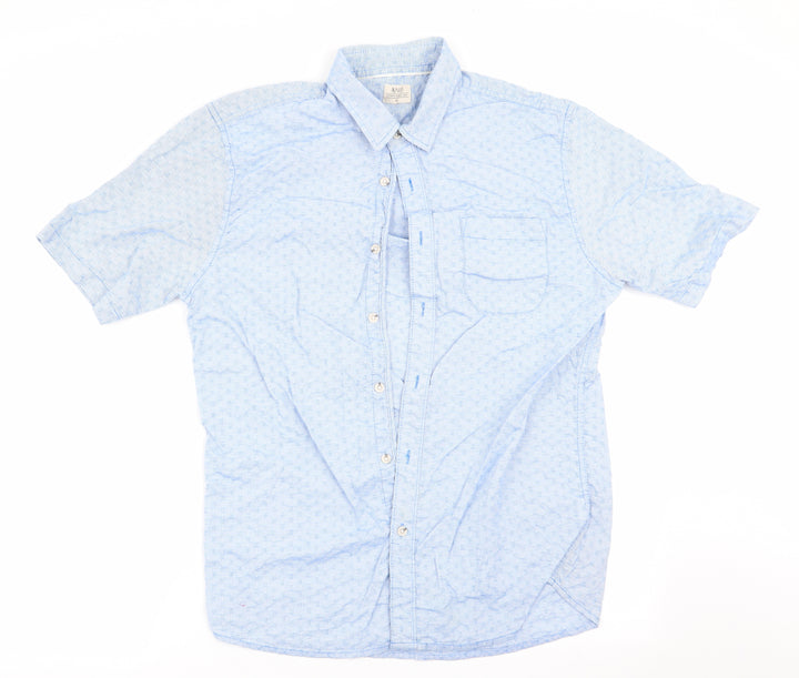 ACW 85 Mens Blue Striped   Button-Up Size M
