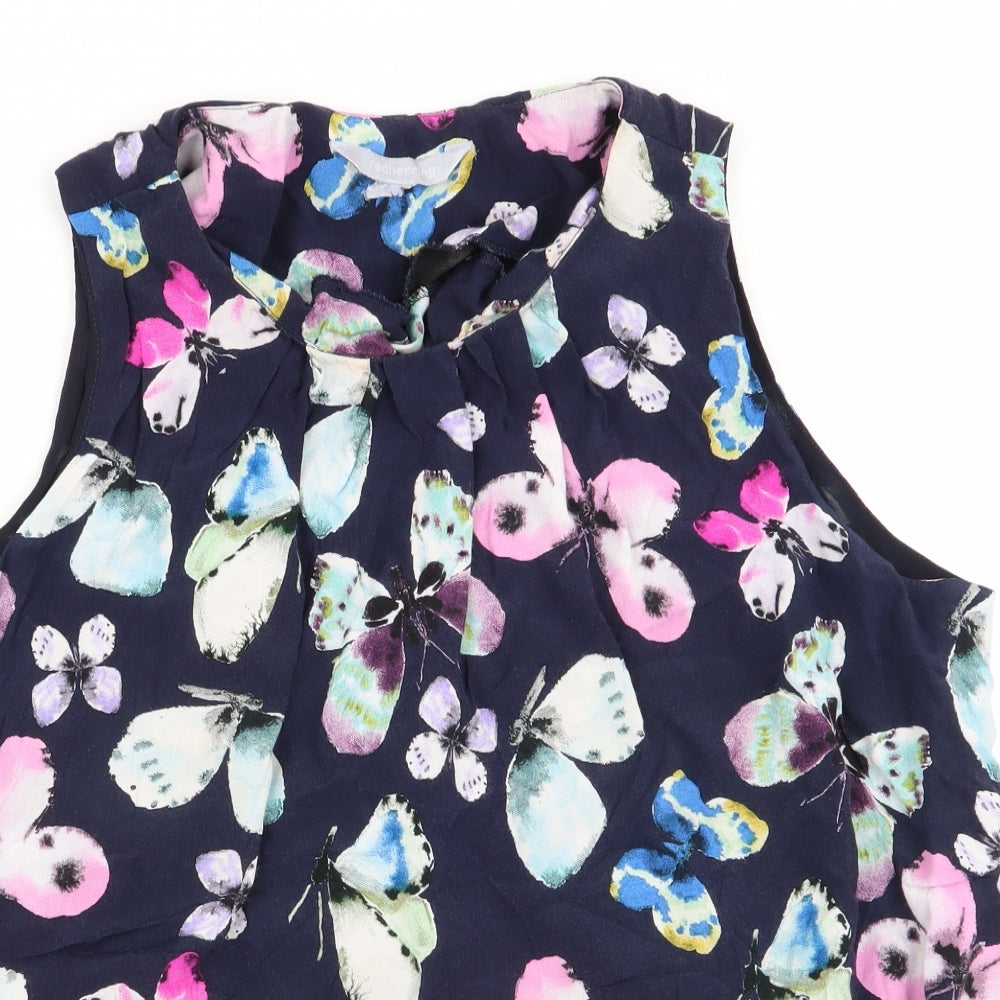 Red Herring Womens Blue Floral  Tunic Blouse Size 18  - Elasticated waist