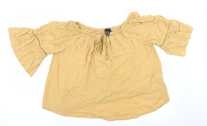 New Look Womens Gold Basic Blouse Size 10