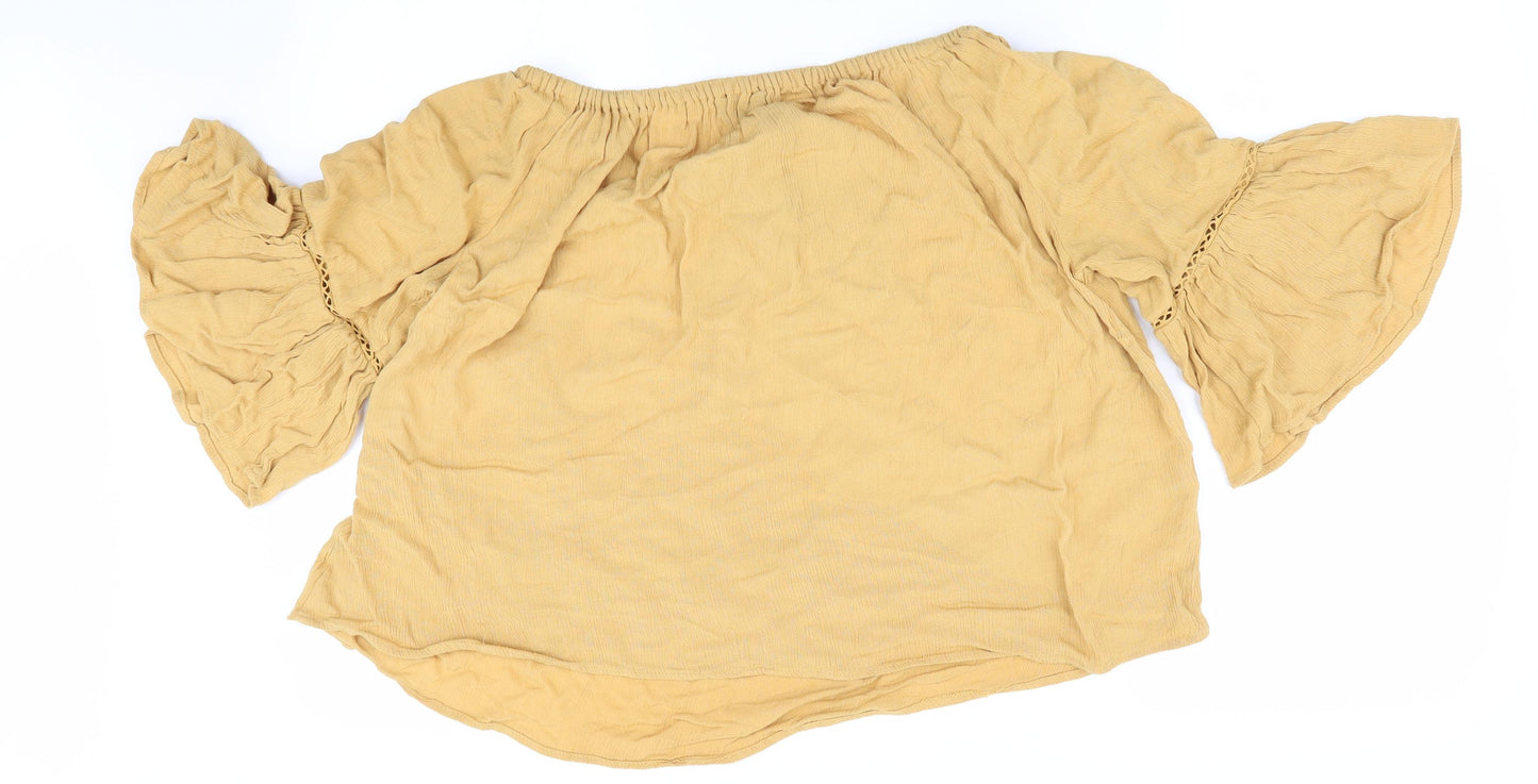 New Look Womens Gold   Basic Blouse Size 10