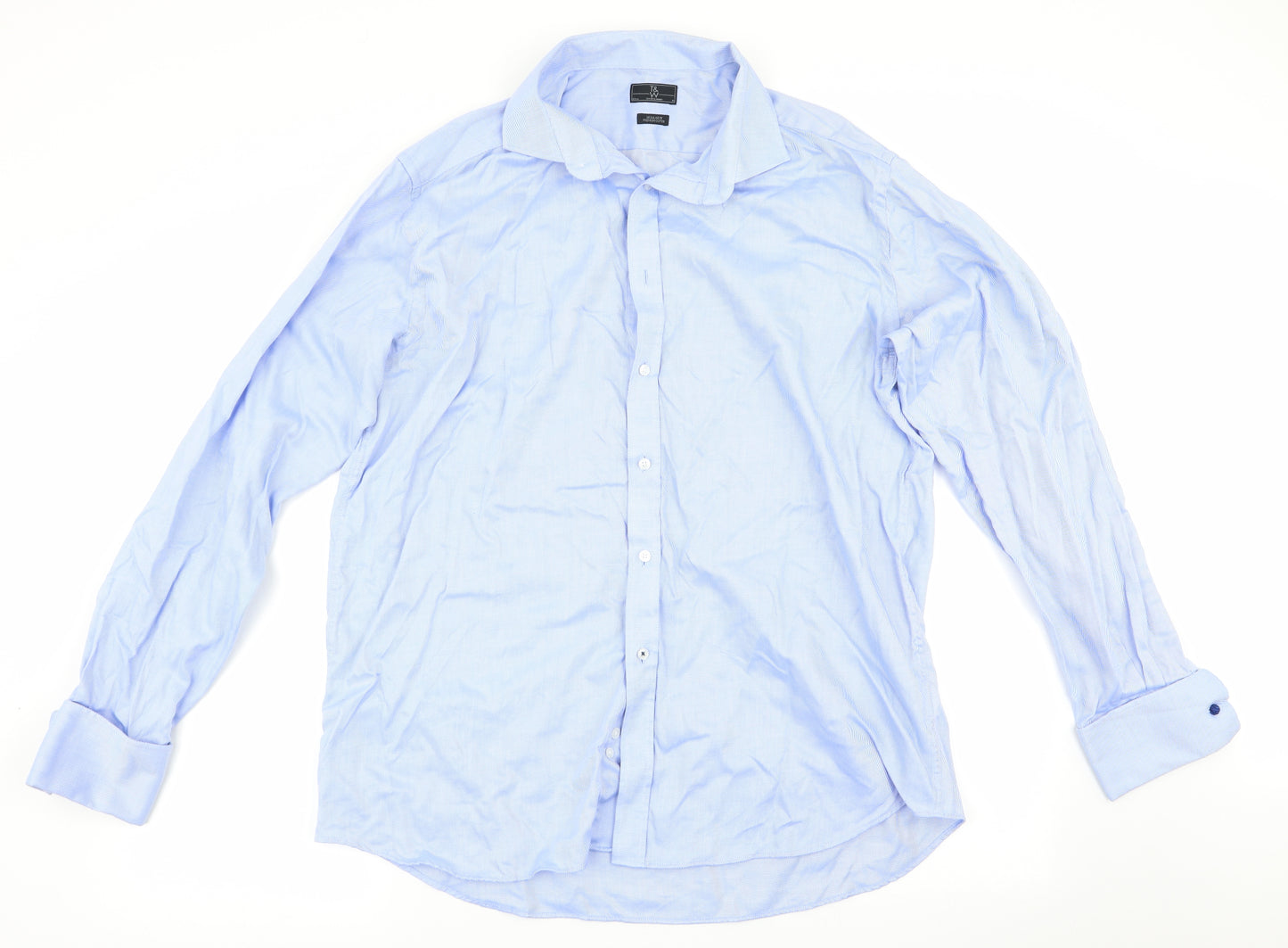 Taylor & Wright Mens Blue Striped   Dress Shirt Size 17